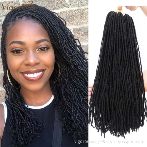 Vigorous Hot Sales 18 Inches Faux Locs Crochet Braids Soft Dread Synthetic Braiding Hair for African American Black Women